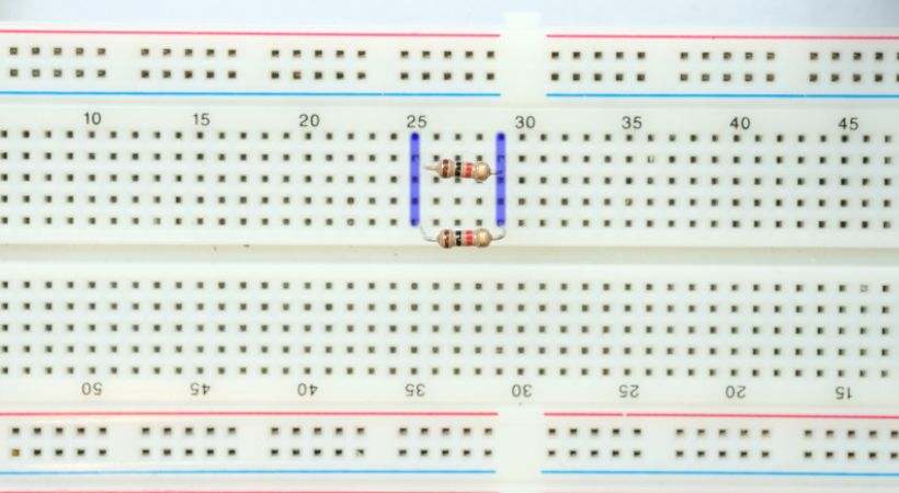 resistor on breadboard