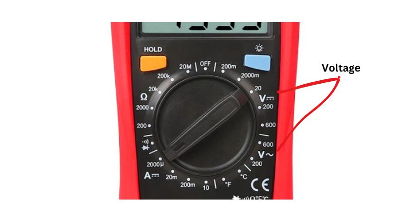 symbol for voltage on multimeter