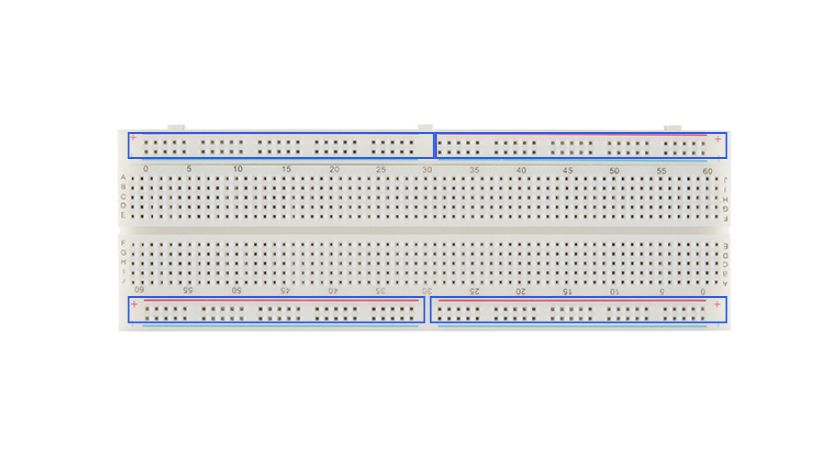 power rails of breadboard