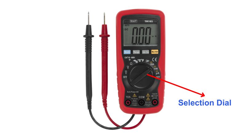 selection dial of multimeter