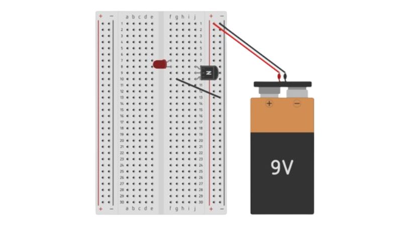 LED placement on breadboard