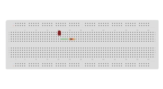 resistor connection with LED