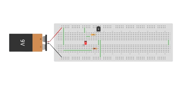 transistor placement on breadboard