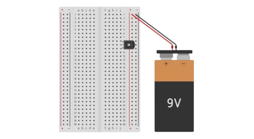 battery connection with breadboard